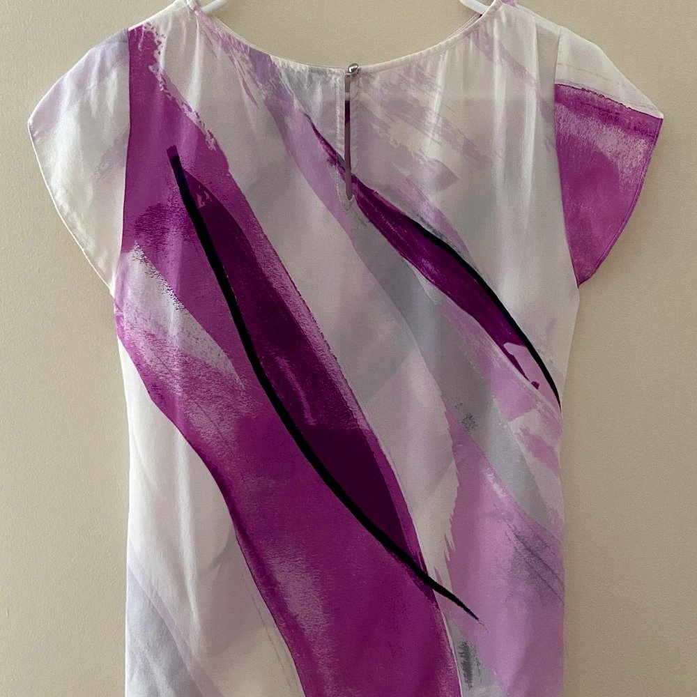 White House Black Market Purple Blouse Size S - Picture 4 of 9